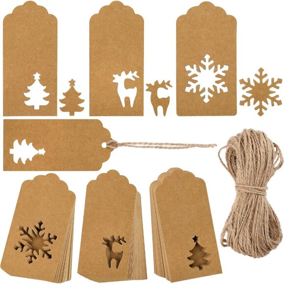 Other - Versatile 150 Piece Kraft Christmas Gift Tags with Reindeer & Snowflake Designs